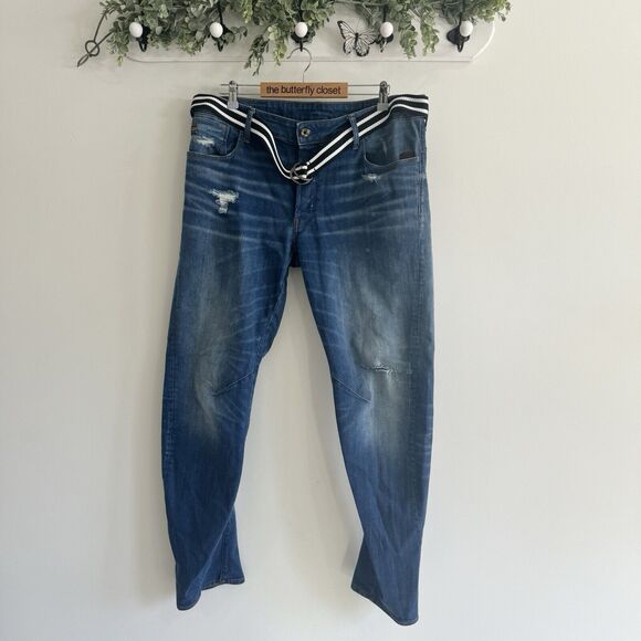 Mens G-Star RAW Arc 3D Relaxed Tapered Jeans 36x34 AS - Picture 1 of 7